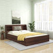 Lavish Queen Bed Walnut Base With Box Storage (Non-Woveen)