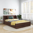 Lavish Queen Bed Walnut Base With Box Storage (Non-Woveen)