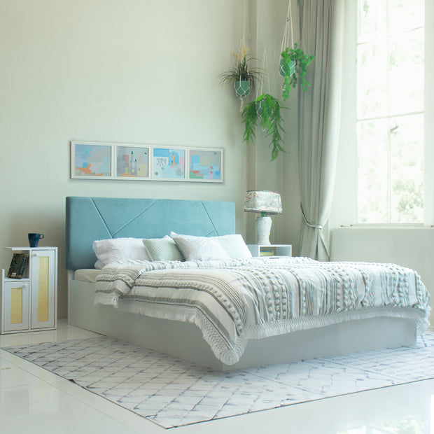 سرير كوشا كوين - مُنجّد بالجلد الصناعي مع صندوق تخزين