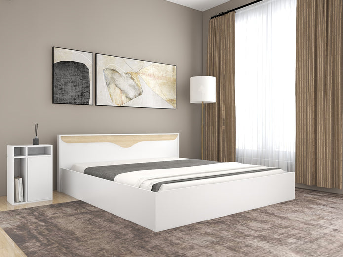 Caily Bed – Modern Box Storage Bed with Non-Woven Base