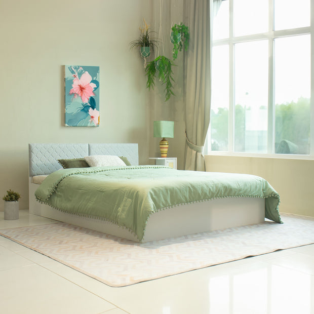 Lush Deluxe Queen Bed White Base With Box Storage (Non-Woveen)