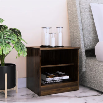 Takeo Wooden Bedside Table in Walnut Finish with Drawer – DF2H