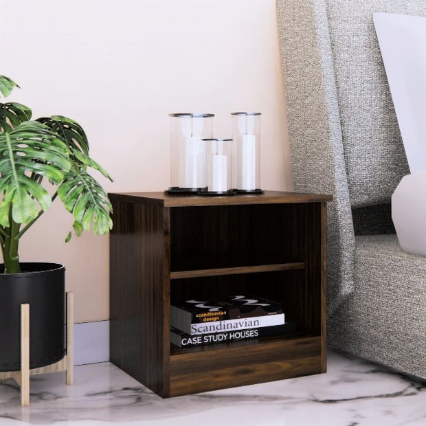 Takeo Wooden Bedside Table in Walnut Finish with Drawer – DF2H