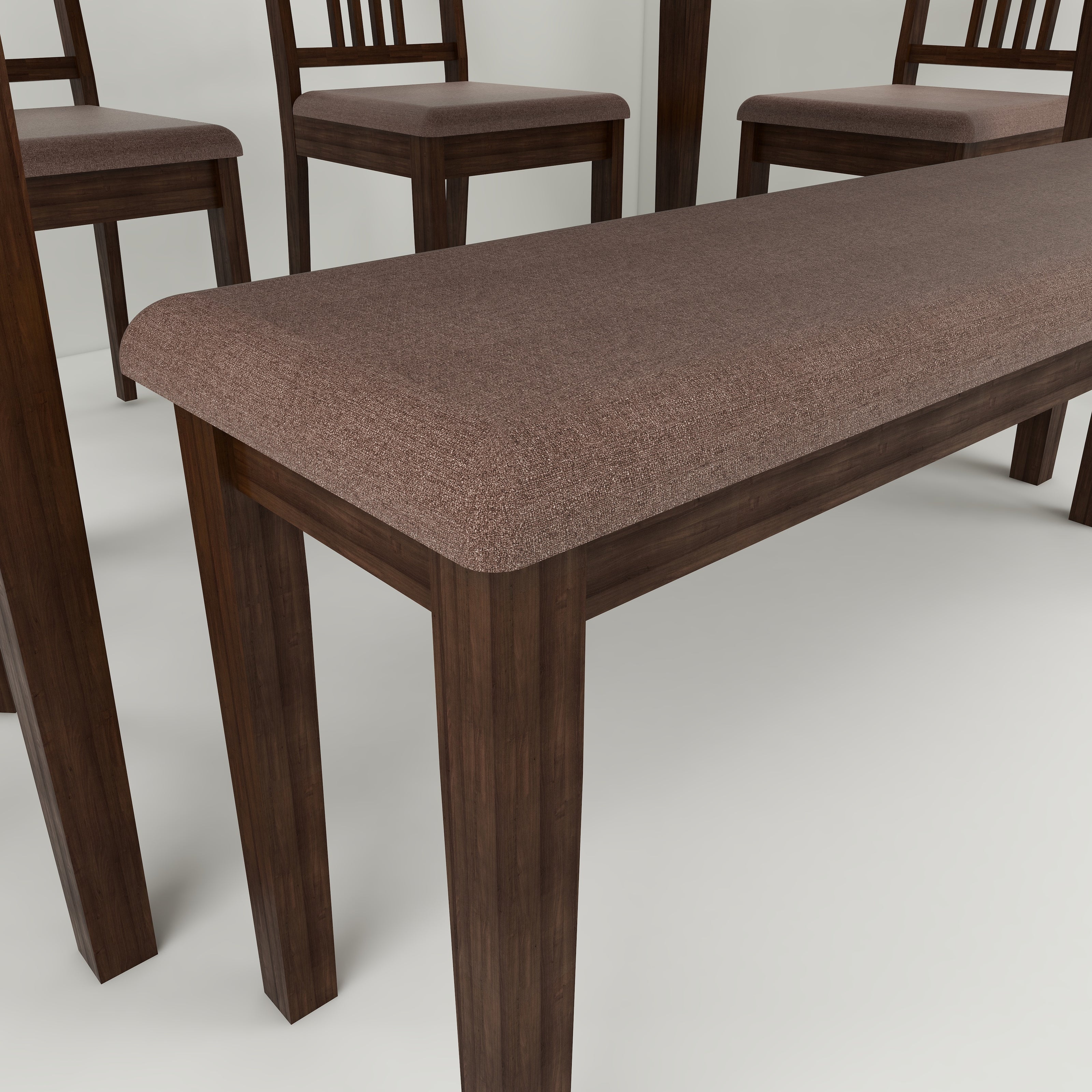 Dallas 6 Seater Solid Wood Dining Set With Bench