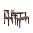 Monterey 4-Seater Wooden Dining Set with Bench – Solid Wood Table & Chairs