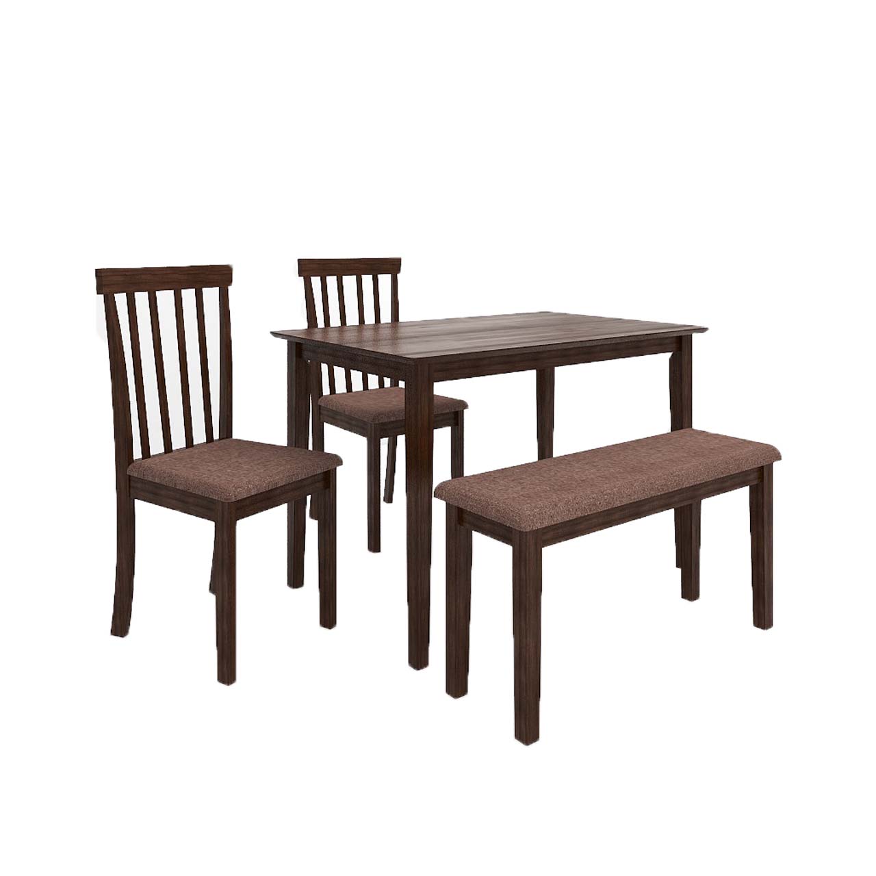 Monterey 4-Seater Wooden Dining Set with Bench – Solid Wood Table & Chairs