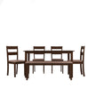 Dallas 6 Seater Solid Wood Dining Set With Bench