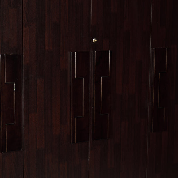 Poena 4-Door Engineered Wood Wardrobe – Spacious Almirah with Hanging Rod & Shelves