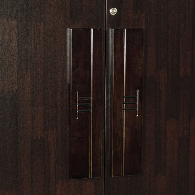 Nesoi 2-Door Engineered Wood Wardrobe – Compact Almirah with Hanging Rod & Shelves