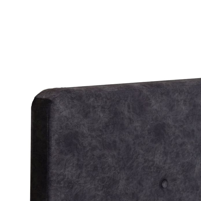 سرير جابا كوين - سرير منجد من الجلد الصناعي مع صندوق تخزين