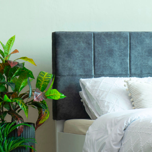 سرير برانا كوين - مُنجّد من الجلد الصناعي مع صندوق تخزين