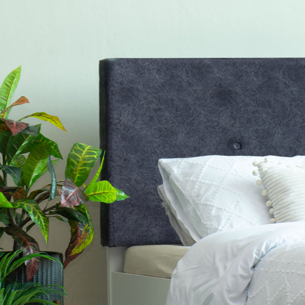 سرير جابا كوين - سرير منجد من الجلد الصناعي مع صندوق تخزين