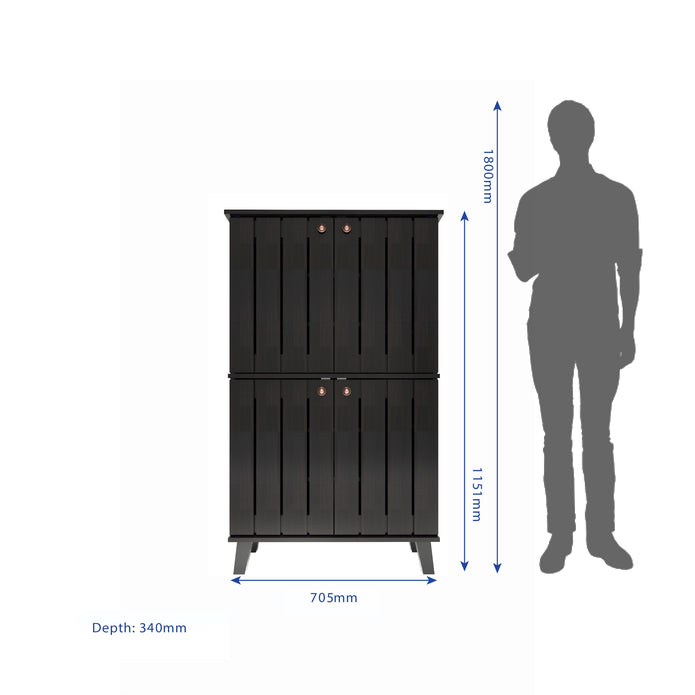 خزانة أحذية جوهاني بأربعة أبواب بلون وينج