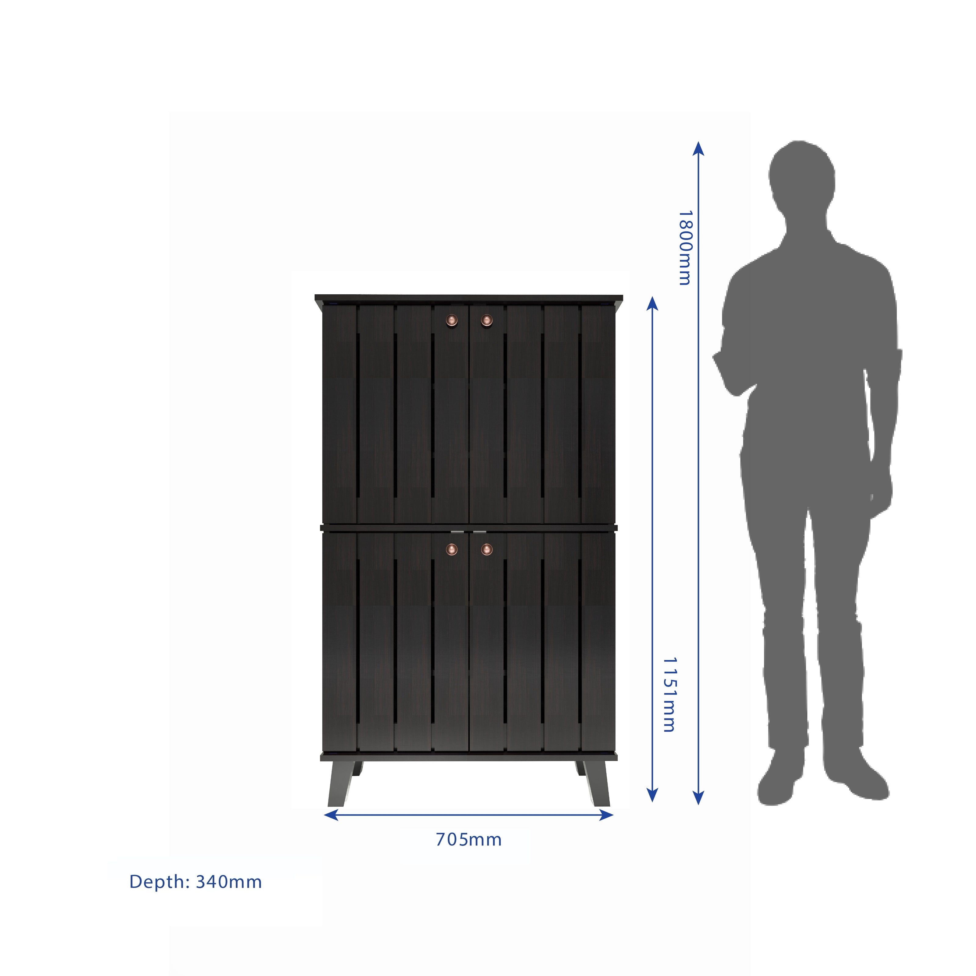 خزانة أحذية جوهاني بأربعة أبواب بلون وينج