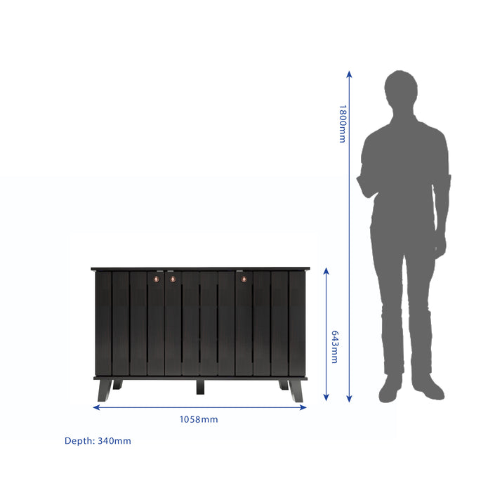 خزانة أحذية جوهاني بثلاثة أبواب بلون وينج