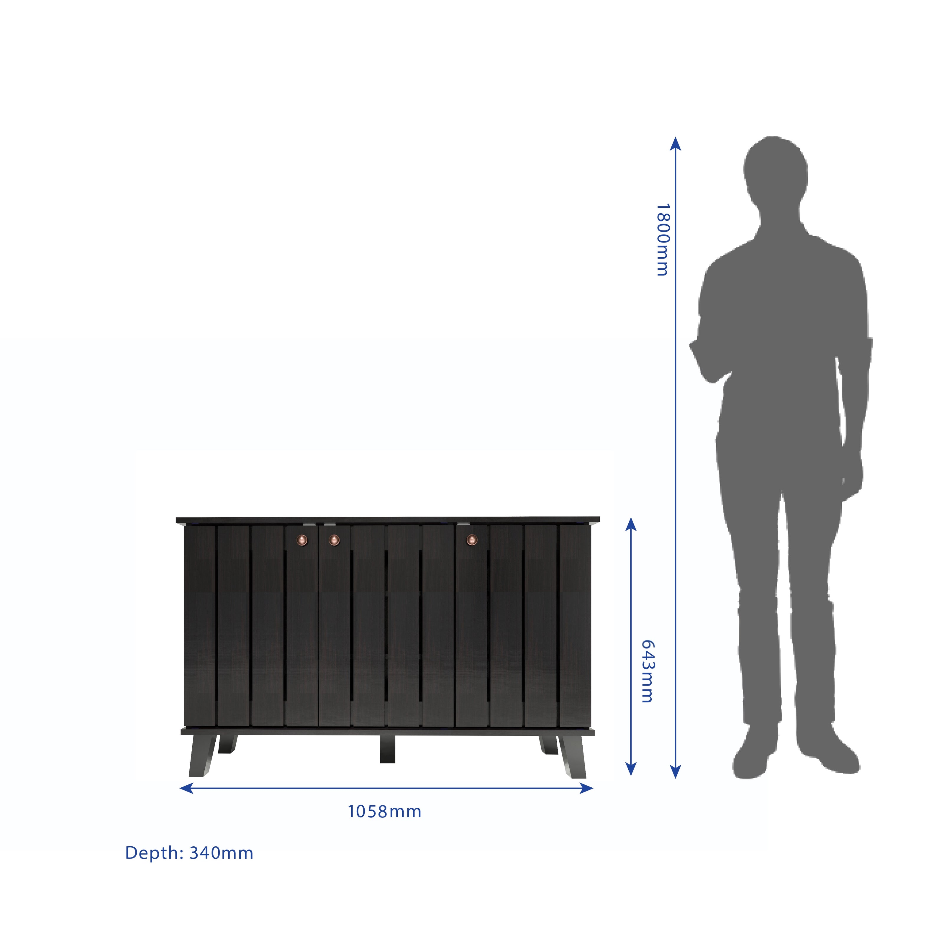 خزانة أحذية جوهاني بثلاثة أبواب بلون وينج