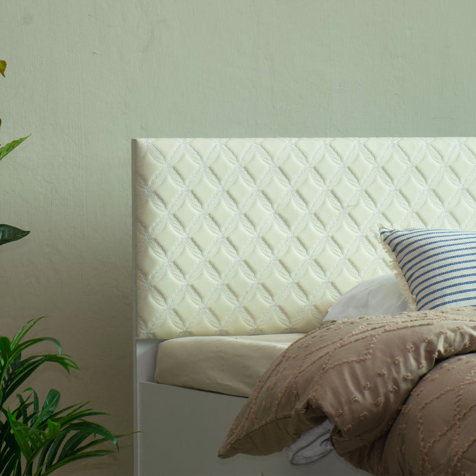 Lush Deluxe Queen Bed White Base With Box Storage (Non-Woveen)