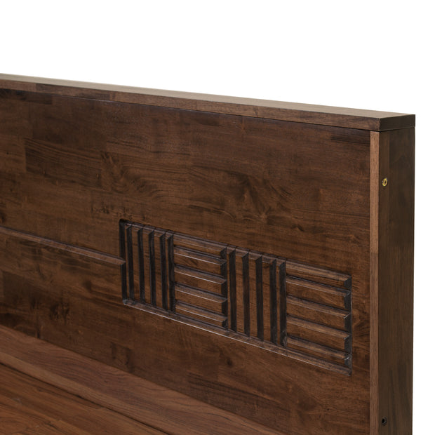 سرير Aglaea ذو لوح رأس من الخشب الصلب مع صندوق تخزين غير منسوج