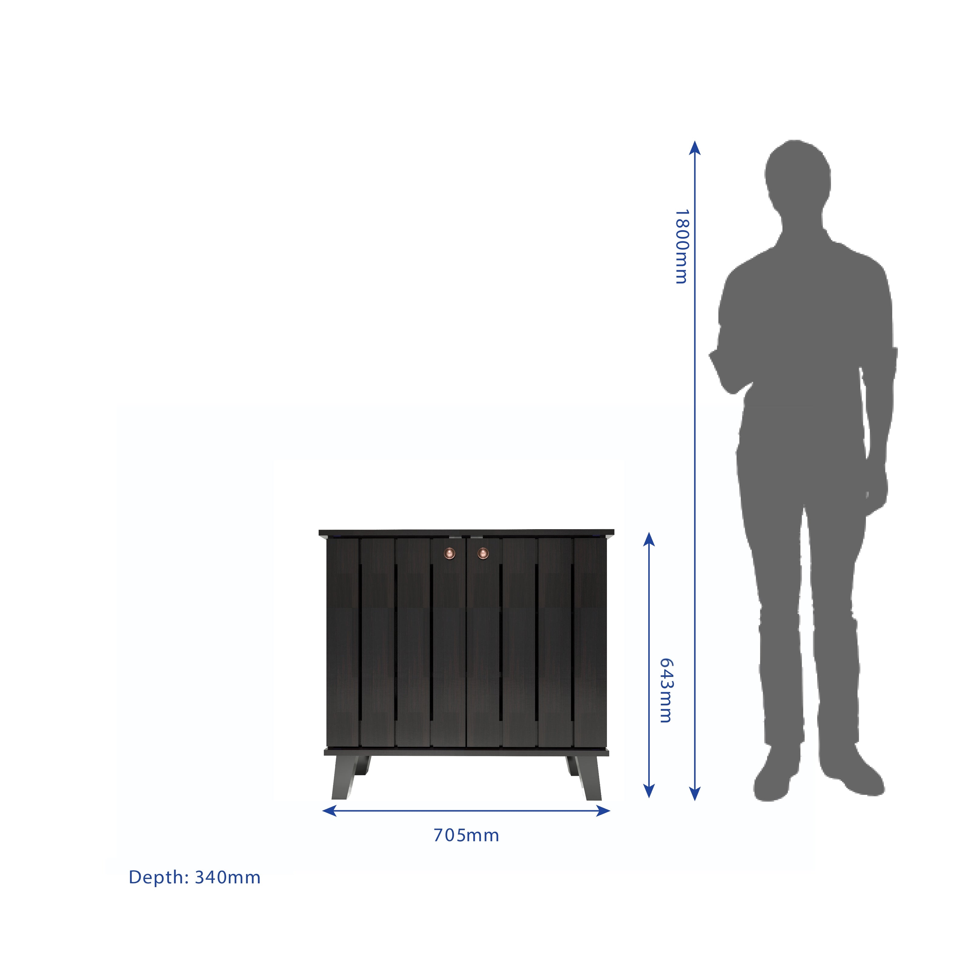 خزانة أحذية جوهاني ذات بابين بلون وينج