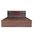 Lavish Queen Bed Walnut Base With Box Storage (Non-Woveen)