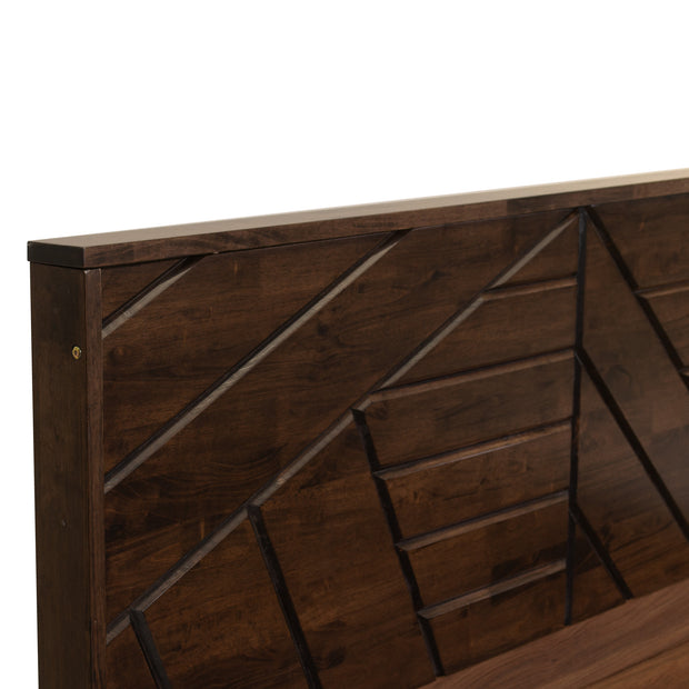 سرير هيرا كوين – لوح رأس من الخشب الصلب مع صندوق تخزين