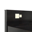 Kumiko Bed with Non-Woven Box Storage – Engineered Wood, Walnut Finish