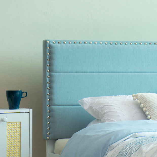 سرير سامادهي كوين - مُنجّد بالجلد الصناعي مع صندوق تخزين