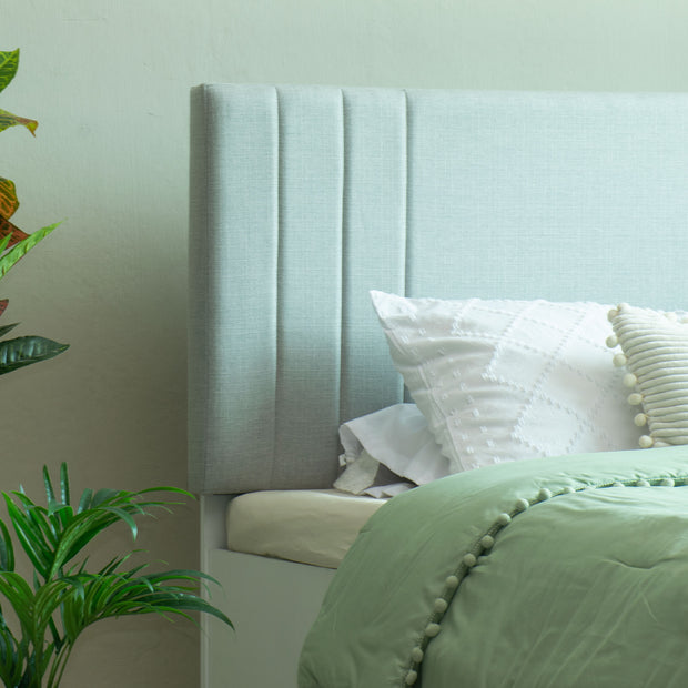 سرير أناندا كوين - سرير منجد من الجلد الصناعي مع صندوق تخزين