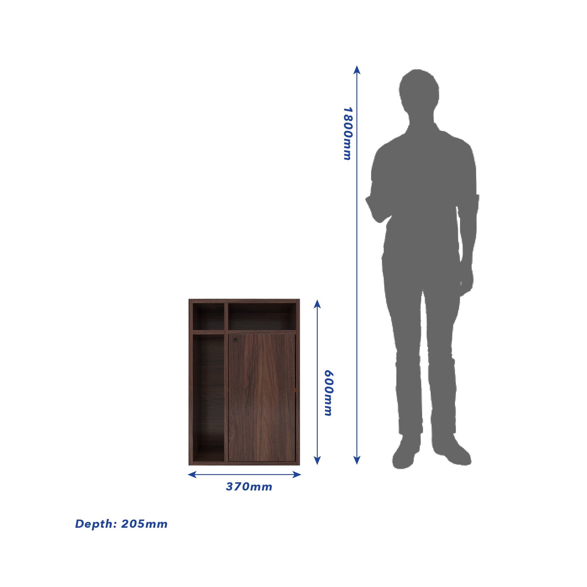 Chiyo Bedside Table – Compact Wooden Nightstand with Drawer