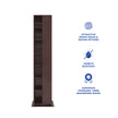 Shimada Rotatable Wooden Book Shelf – Columbia Walnut Finish