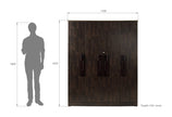 Poena 4-Door Engineered Wood Wardrobe – Spacious Almirah with Hanging Rod & Shelves