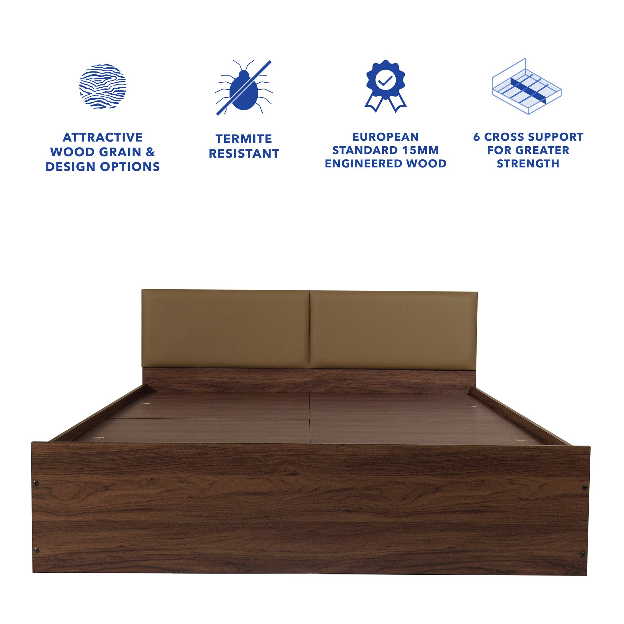 Lush Queen Bed – Modern Storage Bed with Non-Woven Base