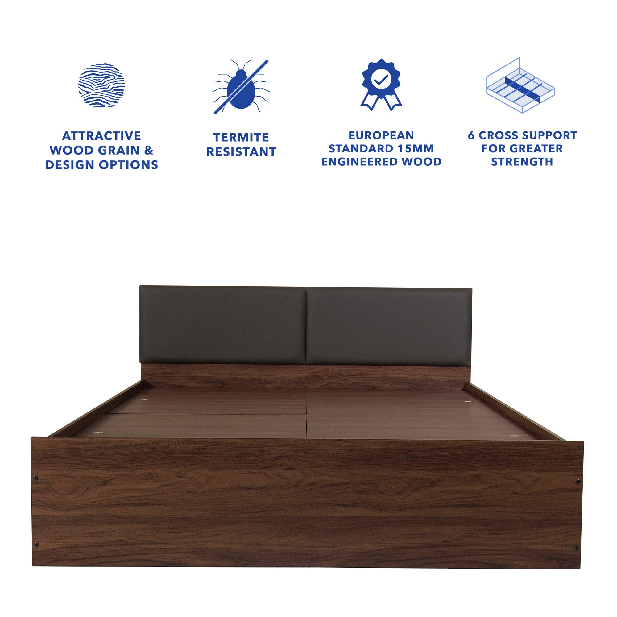 Lush Queen Bed – Modern Storage Bed with Non-Woven Base