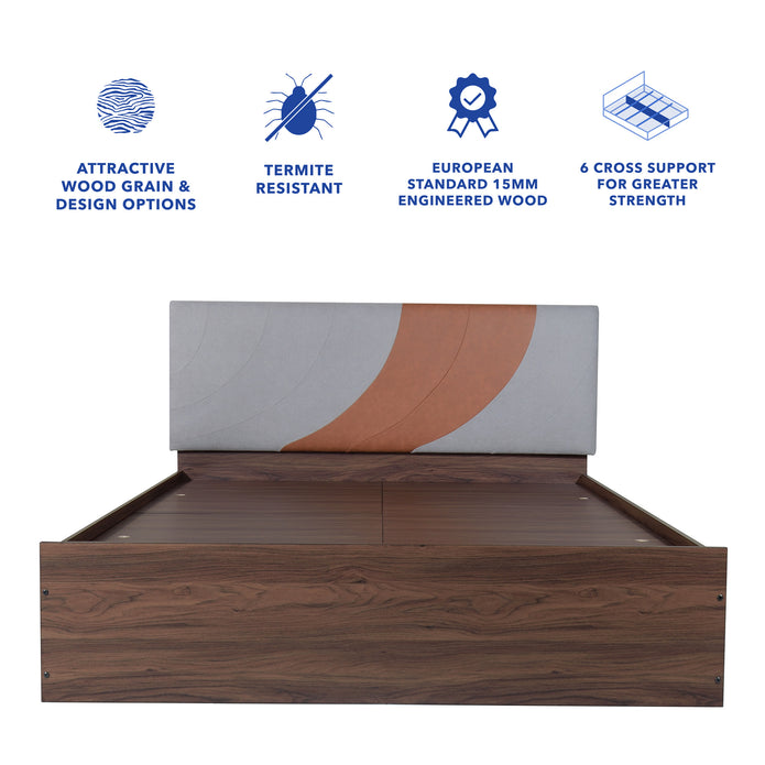 Ashtanga Queen Bed – Leatherette Upholstery with Box Storage