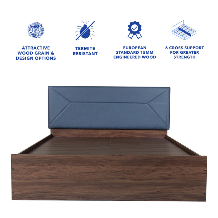 سرير نياما كوين - تنجيد جلدي صناعي مع صندوق تخزين