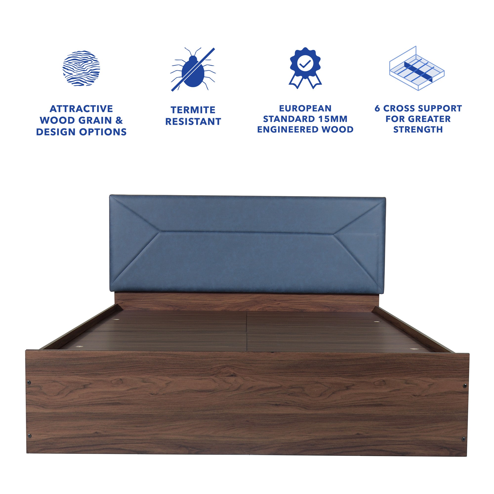 سرير نياما كوين - تنجيد جلدي صناعي مع صندوق تخزين