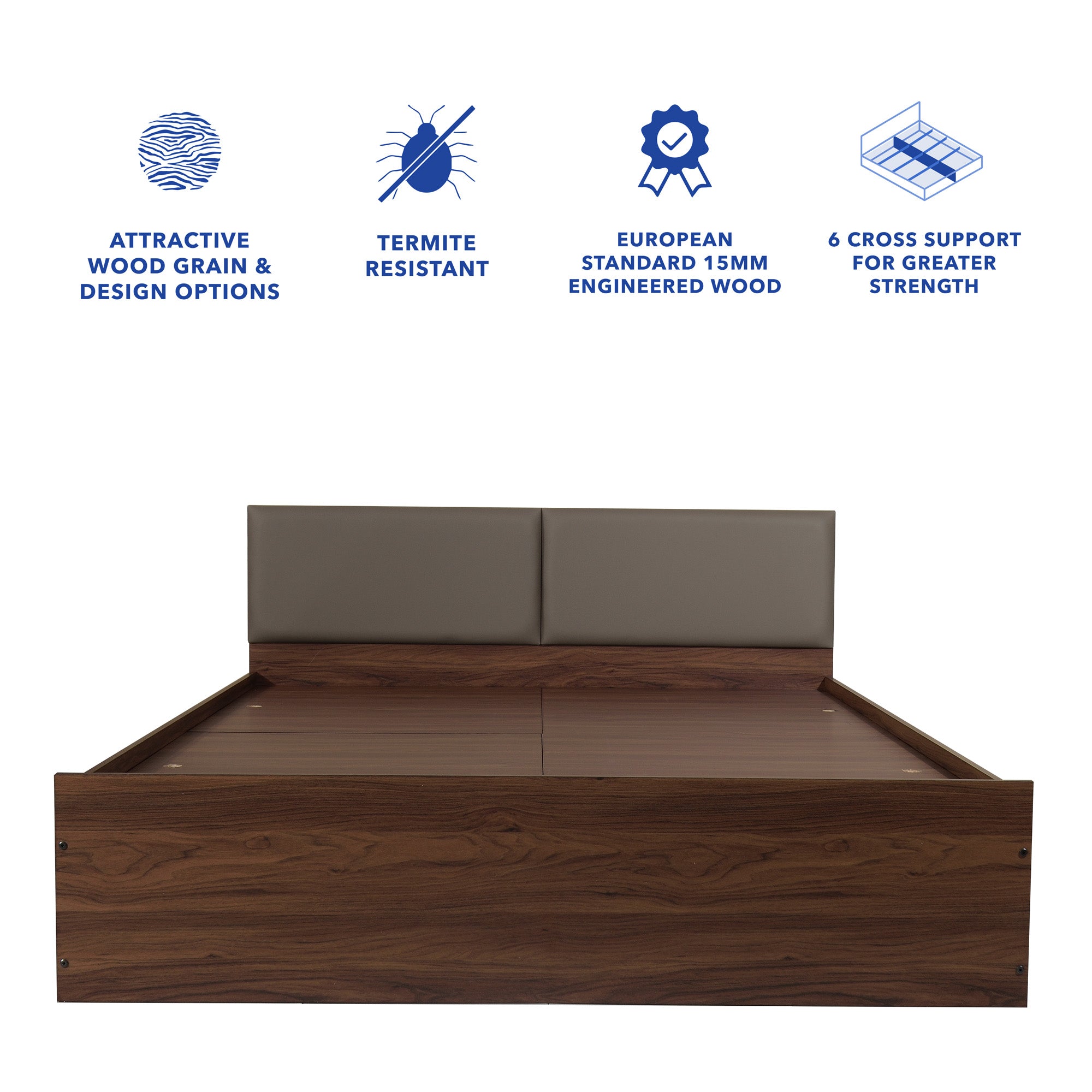 Lush Queen Bed – Modern Storage Bed with Non-Woven Base
