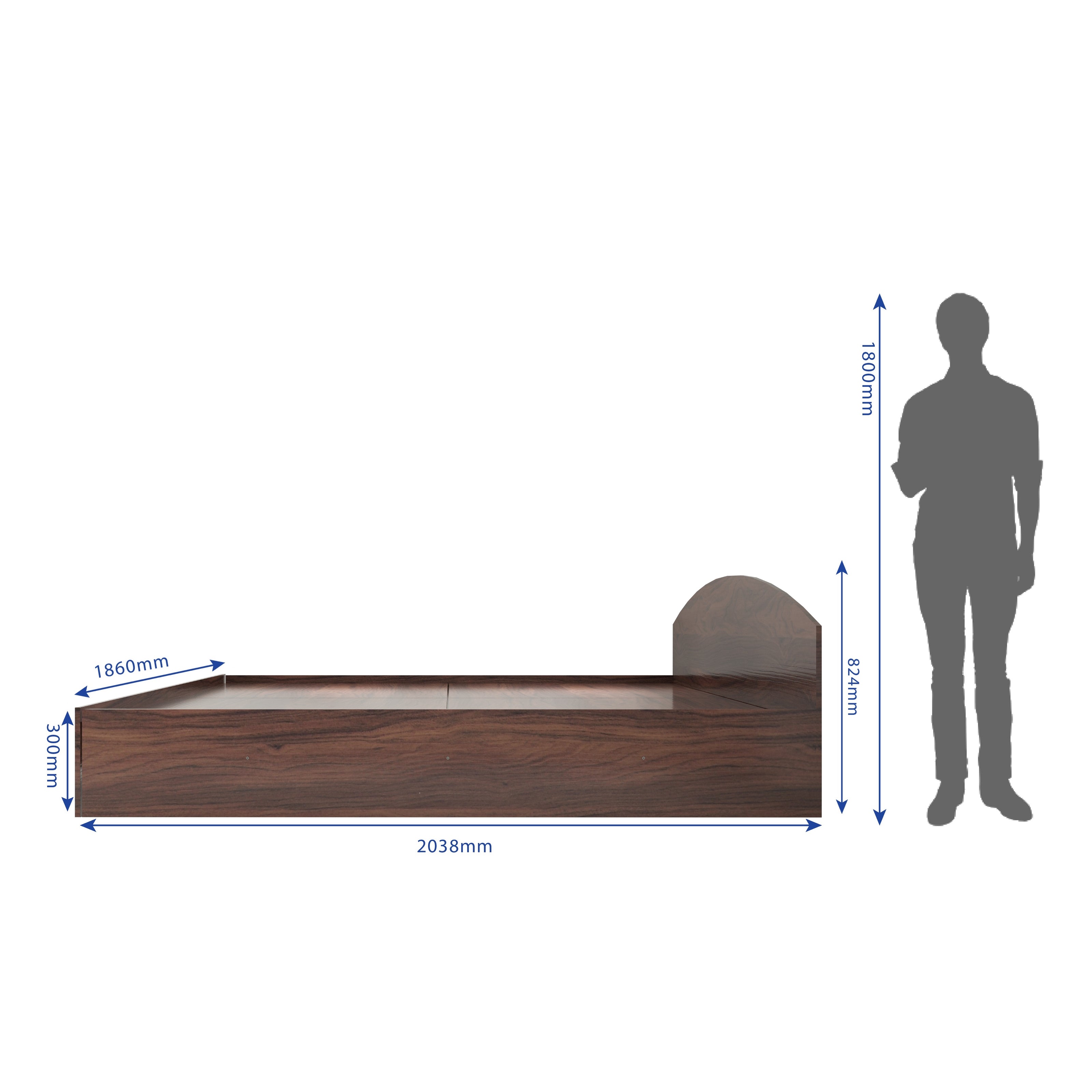 Daiki Bed – Modern Box Storage Bed with Non-Woven Base