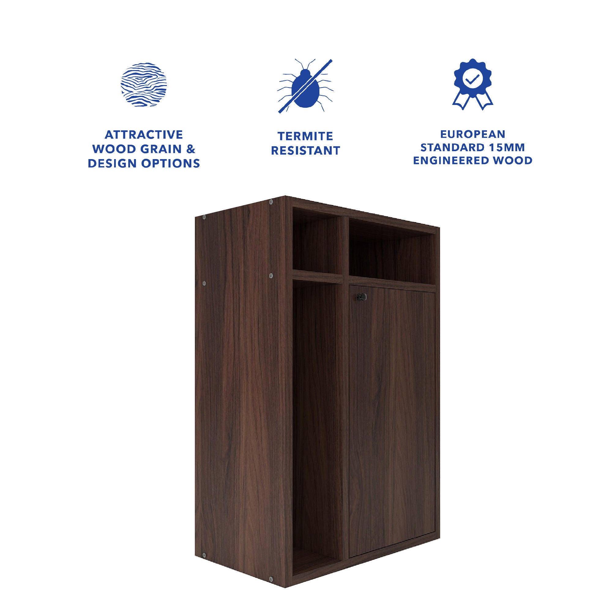 Chiyo Bedside Table – Compact Wooden Nightstand with Drawer