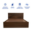 Muses Queen Bed – Solid Wood Headboard with Box Storage