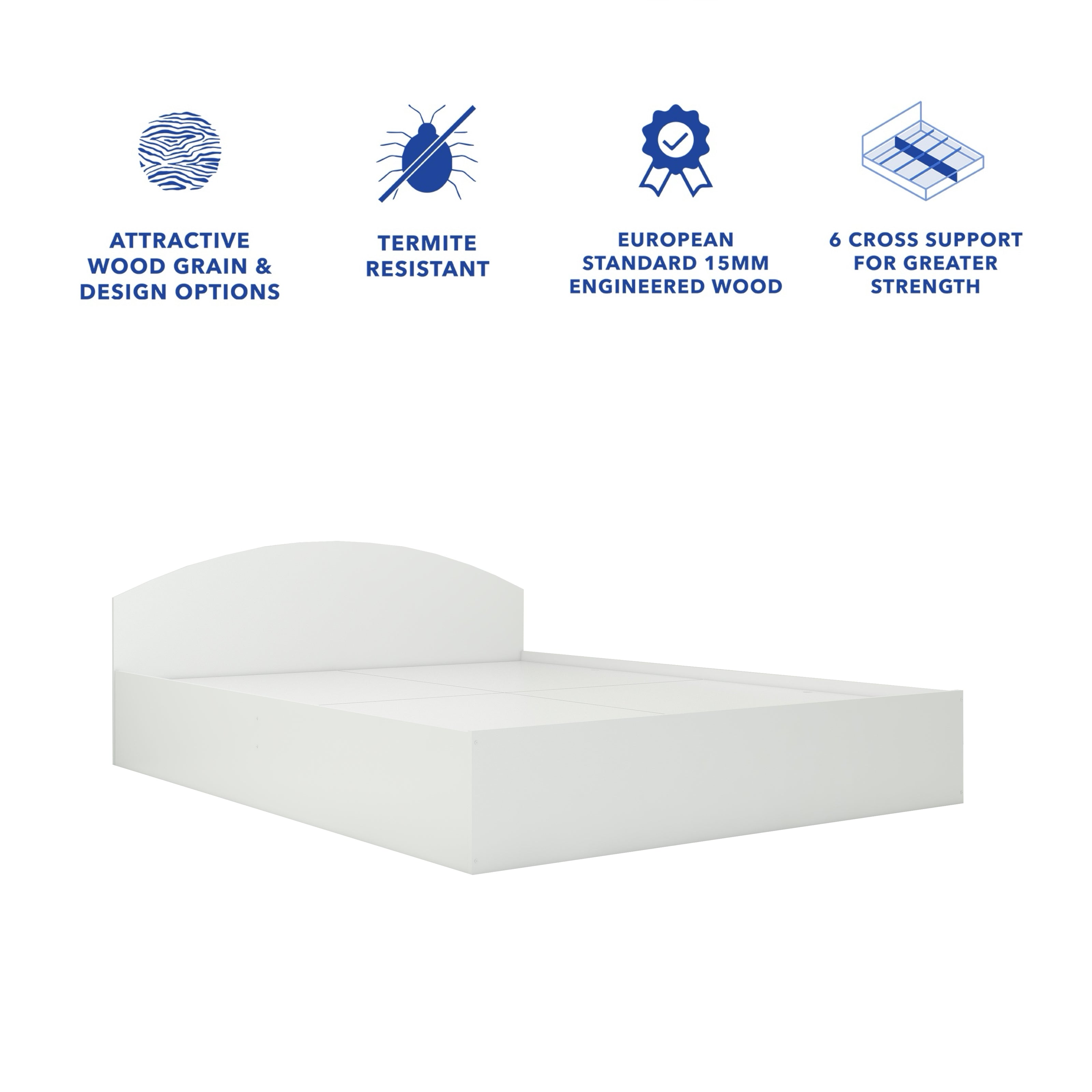 Daiki Bed – Modern Box Storage Bed with Non-Woven Base