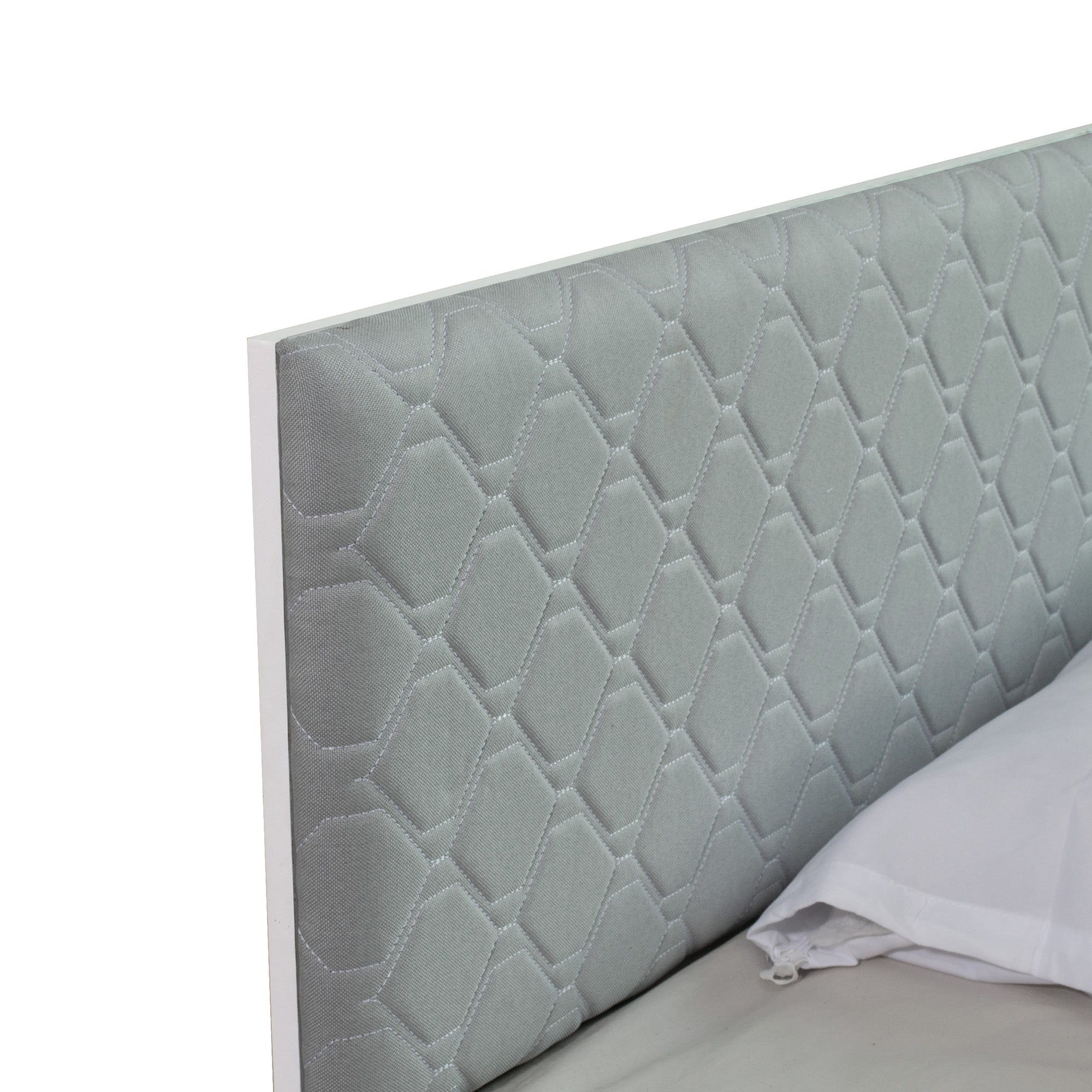 Lush Deluxe Queen Bed White Base With Box Storage (Non-Woveen)