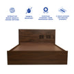 Aglaea Solidwood Headbord Queen Bed With Box Storage Non-Woveen