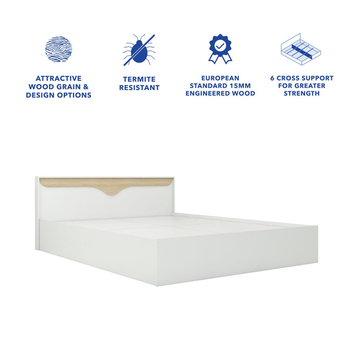Caily Bed – Modern Box Storage Bed with Non-Woven Base