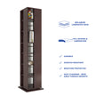 Shimada Rotatable Wooden Book Shelf – Columbia Walnut Finish
