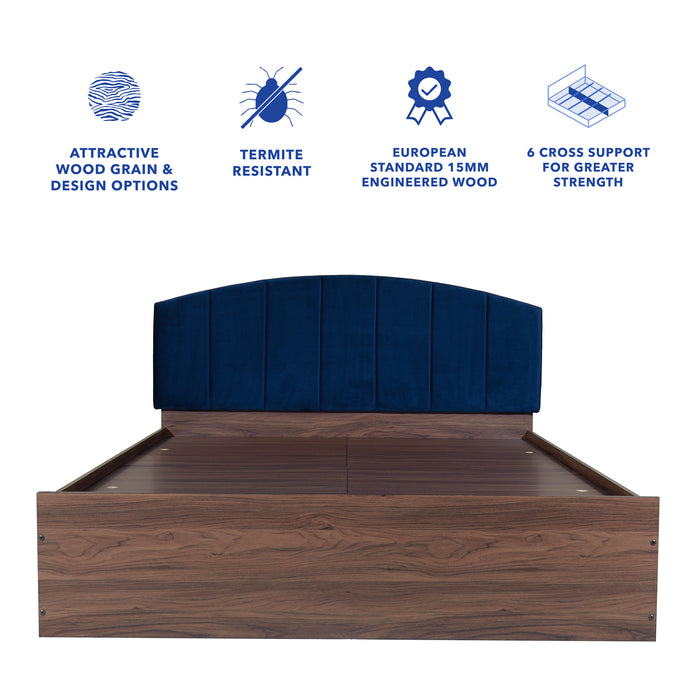 Satya Queen Bed – Leatherette Upholstered with Box Storage