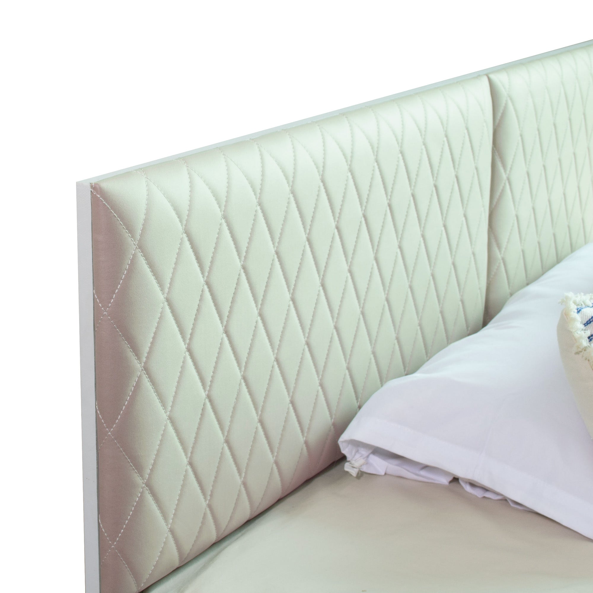 Lush Deluxe Queen Bed White Base With Box Storage (Non-Woveen)