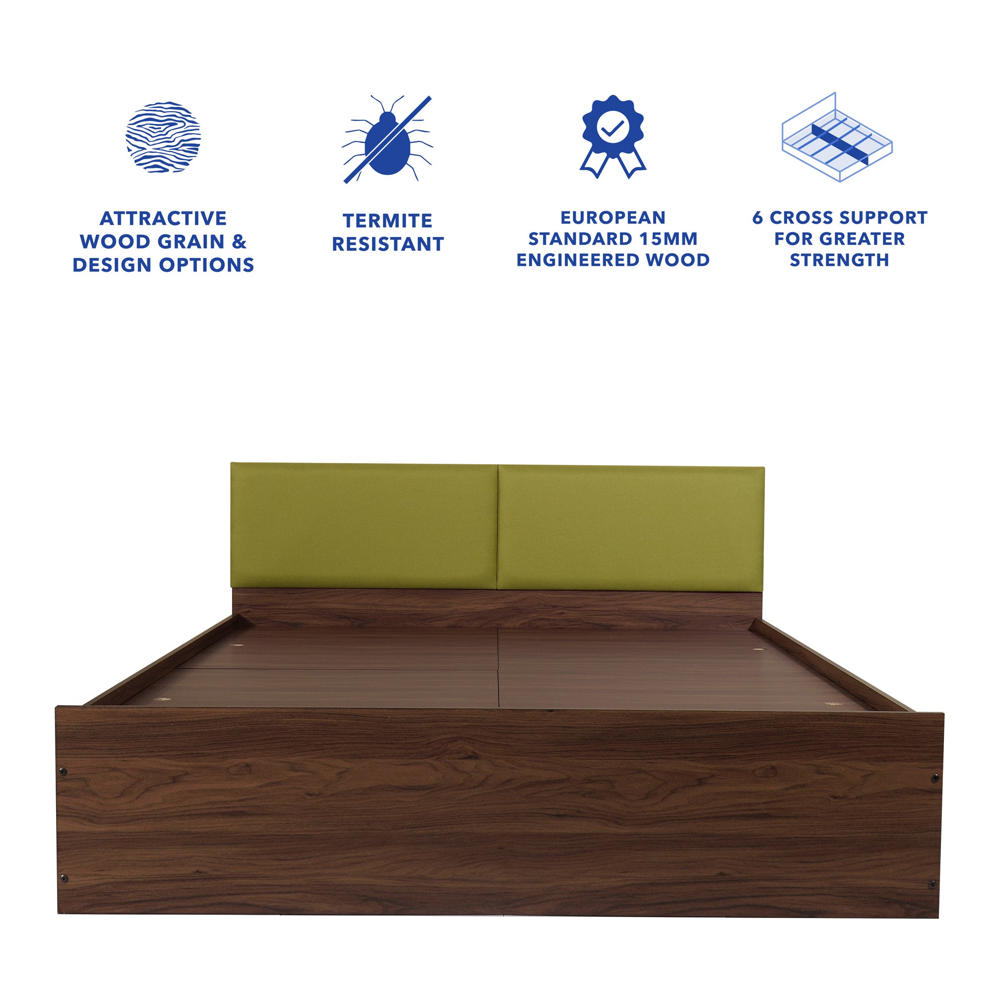 Lush Queen Bed – Modern Storage Bed with Non-Woven Base