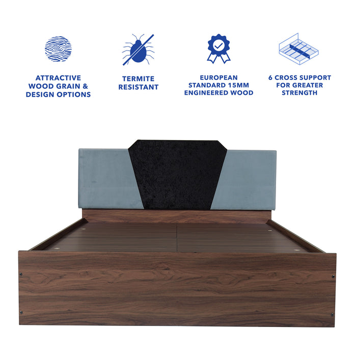 Nadi Queen Bed – Premium Leatherette Upholstery with Box Storage