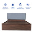 سرير سامادهي كوين - مُنجّد بالجلد الصناعي مع صندوق تخزين